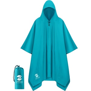 image:imageSaphiRose Hooded Rain Poncho Waterproof Raincoat Jacket for Men Women AdultsAlgae Blue