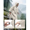 image:imageSaphiRose Lightweight Waterproof Rain Poncho for Adults with Hood Portable Rainwear for OutdoorBeige
