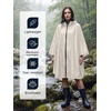 image:imageSaphiRose Lightweight Waterproof Rain Poncho for Adults with Hood Portable Rainwear for OutdoorBeige