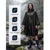 image:imageSaphiRose Lightweight Waterproof Rain Poncho for Adults with Hood Portable Rainwear for OutdoorBlack