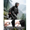 image:imageSaphiRose Lightweight Waterproof Rain Poncho for Adults with Hood Portable Rainwear for OutdoorBlack