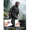 image:imageSaphiRose Lightweight Waterproof Rain Poncho for Adults with Hood Portable Rainwear for OutdoorBlack Dot