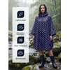 image:imageSaphiRose Lightweight Waterproof Rain Poncho for Adults with Hood Portable Rainwear for OutdoorBlue Dot