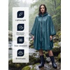 image:imageSaphiRose Lightweight Waterproof Rain Poncho for Adults with Hood Portable Rainwear for OutdoorDeep Blue