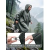 image:imageSaphiRose Lightweight Waterproof Rain Poncho for Adults with Hood Portable Rainwear for OutdoorDeep Grey