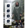 image:imageSaphiRose Lightweight Waterproof Rain Poncho for Adults with Hood Portable Rainwear for OutdoorDeep Grey