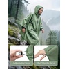 image:imageSaphiRose Lightweight Waterproof Rain Poncho for Adults with Hood Portable Rainwear for OutdoorLight Green
