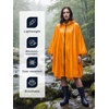 image:imageSaphiRose Lightweight Waterproof Rain Poncho for Adults with Hood Portable Rainwear for OutdoorOrange