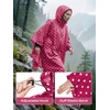 image:imageSaphiRose Lightweight Waterproof Rain Poncho for Adults with Hood Portable Rainwear for OutdoorRed Dot