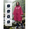 image:imageSaphiRose Lightweight Waterproof Rain Poncho for Adults with Hood Portable Rainwear for OutdoorRed Dot
