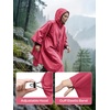 image:imageSaphiRose Lightweight Waterproof Rain Poncho for Adults with Hood Portable Rainwear for OutdoorRose Red