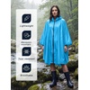 image:imageSaphiRose Lightweight Waterproof Rain Poncho for Adults with Hood Portable Rainwear for OutdoorSky Blue