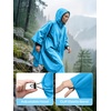 image:imageSaphiRose Lightweight Waterproof Rain Poncho for Adults with Hood Portable Rainwear for OutdoorSky Blue