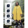 image:imageSaphiRose Lightweight Waterproof Rain Poncho for Adults with Hood Portable Rainwear for OutdoorYellow