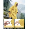 image:imageSaphiRose Lightweight Waterproof Rain Poncho for Adults with Hood Portable Rainwear for OutdoorYellow