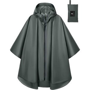 image:imageSaphiRose Lightweight Waterproof Rain Poncho for Adults with Hood Portable Rainwear for OutdoorDeep Grey