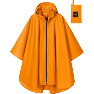 image:imageSaphiRose Lightweight Waterproof Rain Poncho for Adults with Hood Portable Rainwear for OutdoorOrange