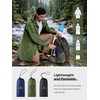 image:imageSaphiRose Mens Packable Waterproof Rain Jacket Hooded Raincoat  Hiplength Lightweight Taped seams Tearresistant Vented back Hiking Travel Camping Working Commute Walking DogArmy Green