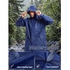 image:imageSaphiRose Mens Packable Waterproof Rain Jacket Hooded Raincoat  Hiplength Lightweight Taped seams Tearresistant Vented back Hiking Travel Camping Working Commute Walking DogNavy