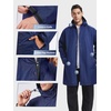 image:imageSaphiRose Mens Packable Waterproof Rain Jacket Hooded Raincoat  Hiplength Lightweight Taped seams Tearresistant Vented back Hiking Travel Camping Working Commute Walking DogNavy