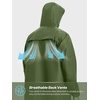 image:imageSaphiRose Mens Packable Waterproof Rain Jacket Hooded Raincoat  Hiplength Lightweight Taped seams Tearresistant Vented back Hiking Travel Camping Working Commute Walking DogArmy Green