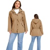 image:imageSaphiRose Womens Plus Size Rain Jacket Waterproof Rain Coat Lightweight Windbreaker Raincoats with HoodKhaki
