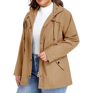 image:imageSaphiRose Womens Plus Size Rain Jacket Waterproof Rain Coat Lightweight Windbreaker Raincoats with HoodKhaki
