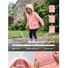image:imageSaphiRose Kids Waterproof Rain Jacket Lightweight Raincoat  for Boys and Girls Soft Water Resistant Breathable Hooded Name Label School Commute Outdoor Play Camping TravelPink