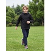 image:imageSaphiRose Kids Waterproof Rain Jacket Lightweight Raincoat  for Boys and Girls Soft Water Resistant Breathable Hooded Name Label School Commute Outdoor Play Camping TravelBlack