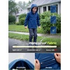 image:imageSaphiRose Kids Waterproof Rain Jacket Lightweight Raincoat  for Boys and Girls Soft Water Resistant Breathable Hooded Name Label School Commute Outdoor Play Camping TravelNavy