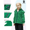 image:imageSaphiRose Kids Waterproof Rain Jacket Mesh Lined with Removable Hood  Lightweight rain coat windproof breathable school camping travel outdoor play boys and girlsGreen