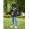 image:imageSaphiRose Kids Waterproof Rain Jacket Mesh Lined with Removable Hood  Lightweight rain coat windproof breathable school camping travel outdoor play boys and girlsBlack