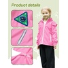 image:imageSaphiRose Kids Waterproof Rain Jacket Mesh Lined with Removable Hood  Lightweight rain coat windproof breathable school camping travel outdoor play boys and girlsPink