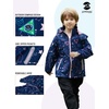 image:imageSaphiRose Kids Waterproof Rain Jacket Mesh Lined with Removable Hood  Lightweight rain coat windproof breathable school camping travel outdoor play boys and girlsSpace
