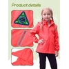 image:imageSaphiRose Kids Waterproof Rain Jacket Mesh Lined with Removable Hood  Lightweight rain coat windproof breathable school camping travel outdoor play boys and girlsBright Coral Red