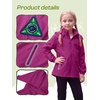 image:imageSaphiRose Kids Waterproof Rain Jacket Mesh Lined with Removable Hood  Lightweight rain coat windproof breathable school camping travel outdoor play boys and girlsDeep Purple