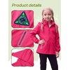 image:imageSaphiRose Kids Waterproof Rain Jacket Mesh Lined with Removable Hood  Lightweight rain coat windproof breathable school camping travel outdoor play boys and girlsRaspberry Pink