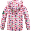image:imageSaphiRose Kids Waterproof Rain Jacket Mesh Lined with Removable Hood  Lightweight rain coat windproof breathable school camping travel outdoor play boys and girlsHeart