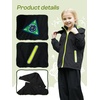 image:imageSaphiRose Kids Waterproof Rain Jacket Mesh Lined with Removable Hood  Lightweight rain coat windproof breathable school camping travel outdoor play boys and girlsBlack