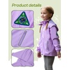 image:imageSaphiRose Kids Waterproof Rain Jacket Mesh Lined with Removable Hood  Lightweight rain coat windproof breathable school camping travel outdoor play boys and girlsPurple