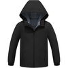 image:imageSaphiRose Kids Waterproof Rain Jacket Lightweight Raincoat  for Boys and Girls Soft Water Resistant Breathable Hooded Name Label School Commute Outdoor Play Camping TravelBlack