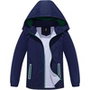 image:imageSaphiRose Kids Waterproof Rain Jacket Mesh Lined with Removable Hood  Lightweight rain coat windproof breathable school camping travel outdoor play boys and girlsNavy