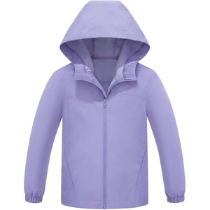 image:imageSaphiRose Kids Waterproof Rain Jacket Lightweight Raincoat  for Boys and Girls Soft Water Resistant Breathable Hooded Name Label School Commute Outdoor Play Camping TravelPurple