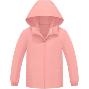 image:imageSaphiRose Kids Waterproof Rain Jacket Lightweight Raincoat  for Boys and Girls Soft Water Resistant Breathable Hooded Name Label School Commute Outdoor Play Camping TravelPink