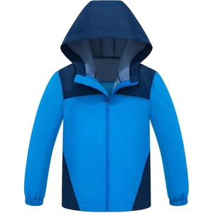 image:imageSaphiRose Kids Waterproof Rain Jacket Lightweight Raincoat  for Boys and Girls Soft Water Resistant Breathable Hooded Name Label School Commute Outdoor Play Camping TravelBluenavy
