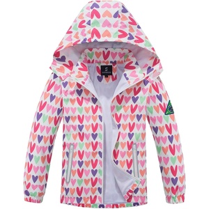 image:imageSaphiRose Kids Waterproof Rain Jacket Mesh Lined with Removable Hood  Lightweight rain coat windproof breathable school camping travel outdoor play boys and girlsHeart