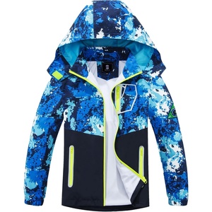 image:imageSaphiRose Kids Waterproof Rain Jacket Mesh Lined with Removable Hood  Lightweight rain coat windproof breathable school camping travel outdoor play boys and girlsBlack Blue