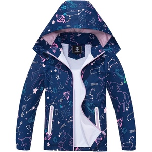 image:imageSaphiRose Kids Waterproof Rain Jacket Mesh Lined with Removable Hood  Lightweight rain coat windproof breathable school camping travel outdoor play boys and girlsSpace