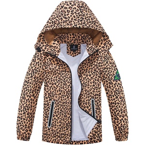 image:imageSaphiRose Kids Waterproof Rain Jacket Mesh Lined with Removable Hood  Lightweight rain coat windproof breathable school camping travel outdoor play boys and girlsLeopard