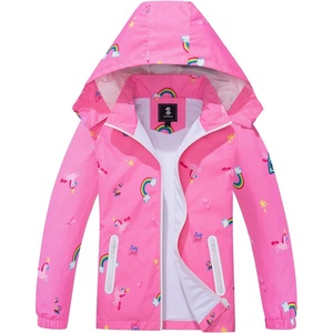 image:imageSaphiRose Kids Waterproof Rain Jacket Mesh Lined with Removable Hood  Lightweight rain coat windproof breathable school camping travel outdoor play boys and girlsPink Pony